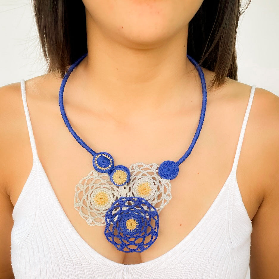 Blue lace necklace