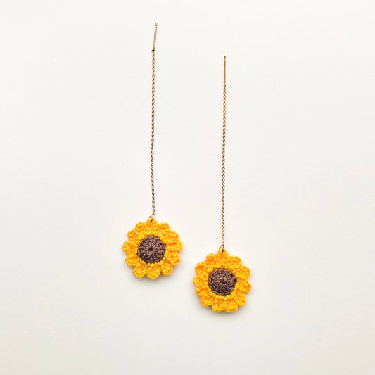 Sunflower Threader Earrings