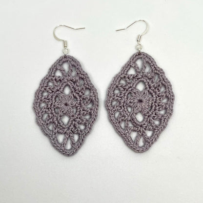 Handmade coin color crochet lace earrings with silver accents, adding a touch of elegance to any outfit. French hook ear wire.